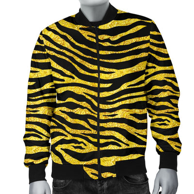 Zebra Gold Men Casual Bomber Jacket