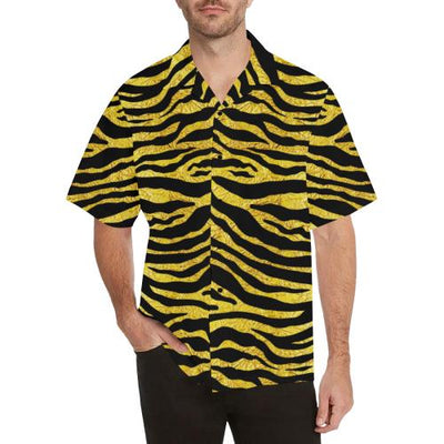 zebra Gold Men Hawaiian Shirt