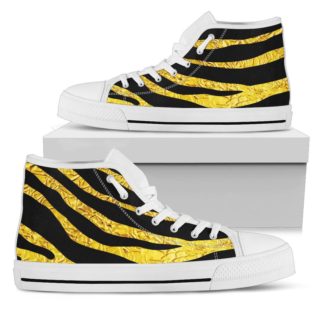 zebra Gold Men High Top Shoes