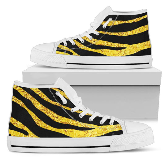 zebra Gold Men High Top Shoes