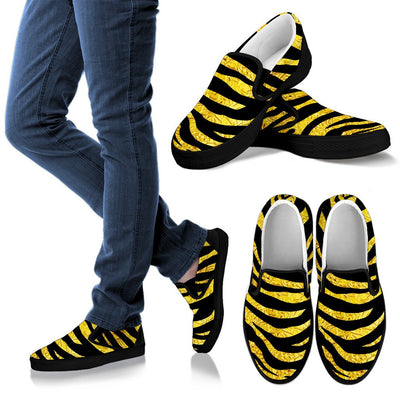 Zebra Gold Men Slip On Shoes