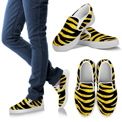 Zebra Gold Men Slip On Shoes