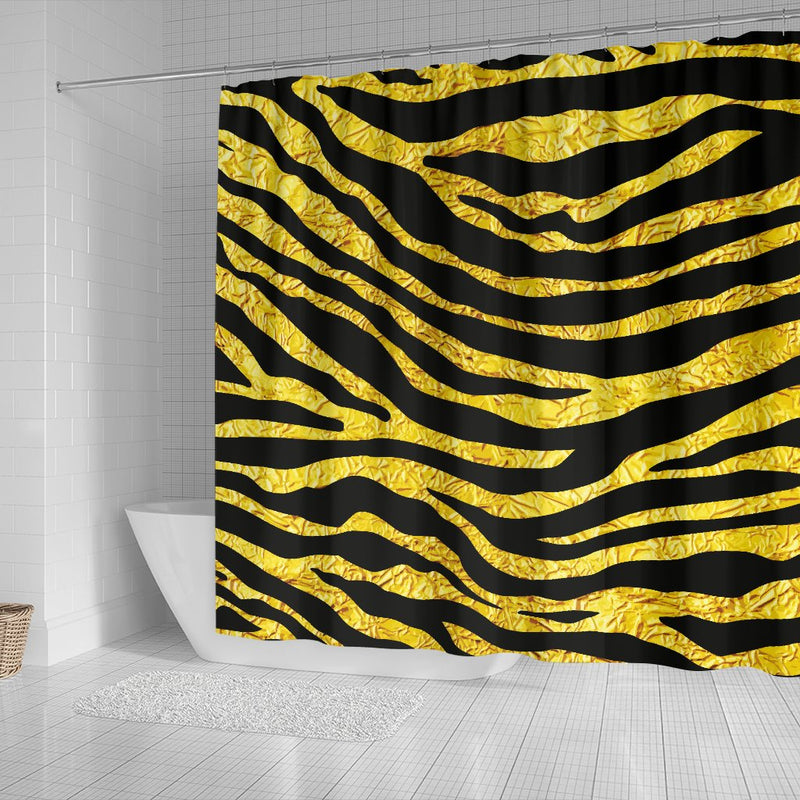 Zebra Gold Shower Curtain