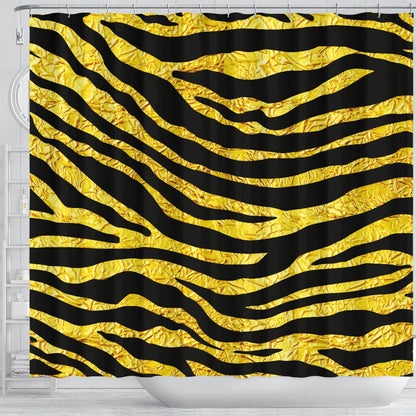 Zebra Gold Shower Curtain