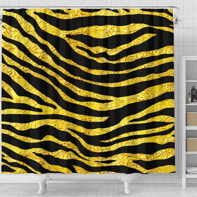 Zebra Gold Shower Curtain