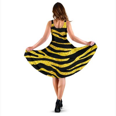 Zebra Gold Sleeveless Mini Dress
