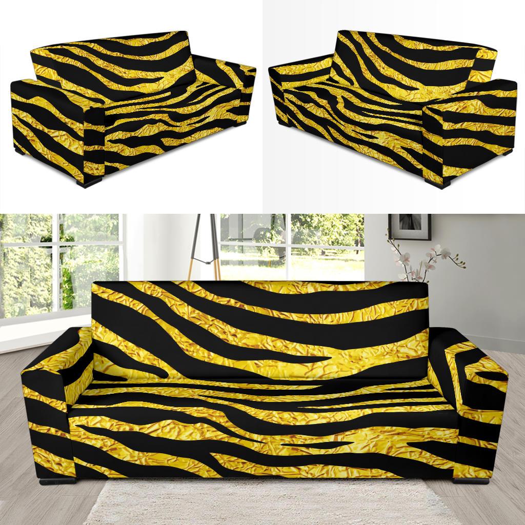 zebra Gold Sofa Slipcover-JORJUNE.COM