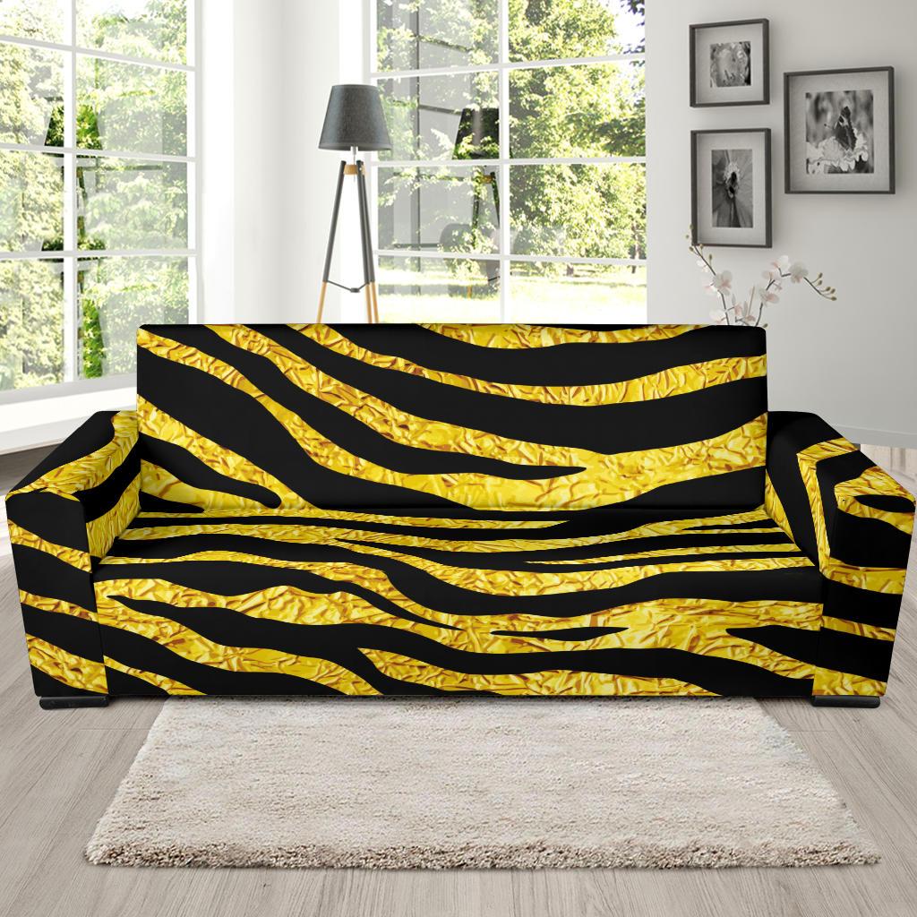 zebra Gold Sofa Slipcover-JORJUNE.COM