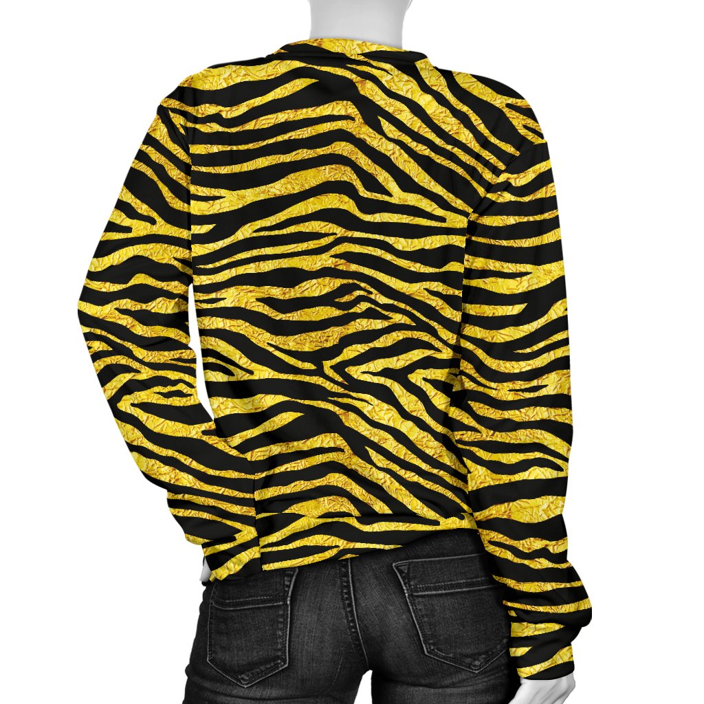 Zebra Gold Women Crewneck Sweatshirt