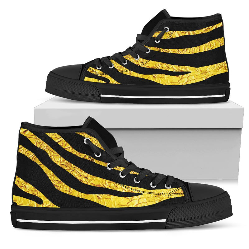 Zebra Gold Women High Top Shoes