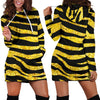 Zebra Gold Women Hoodie Dress