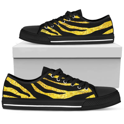 zebra Gold Women Low Top Shoes