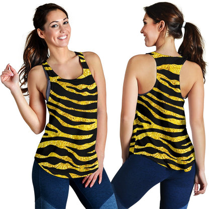 Zebra Gold Women Racerback Tank Top