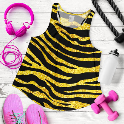 Zebra Gold Women Racerback Tank Top