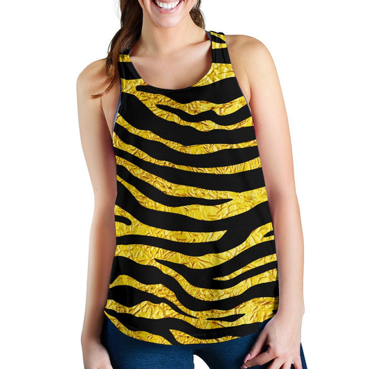 Zebra Gold Women Racerback Tank Top