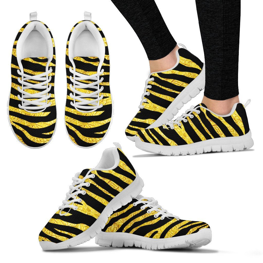 zebra Gold Women Sneakers