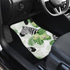 Zebra Tropical Leaves Car Floor Mats