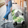 Zebra Tropical Leaves Luggage Cover Protector