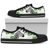 Zebra Tropical Leaves Men Low Top Canvas Shoes