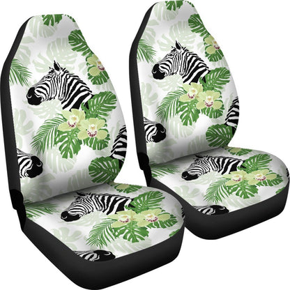 Zebra Tropical Leaves Universal Fit Car Seat Covers