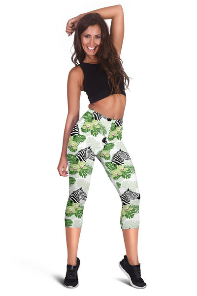 Zebra Head Jungle Women Capris