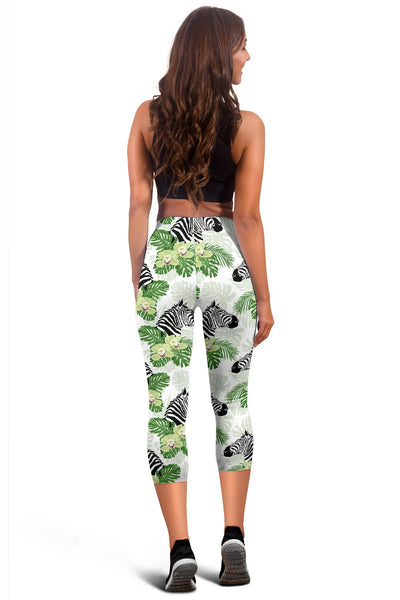 Zebra Head Jungle Women Capris