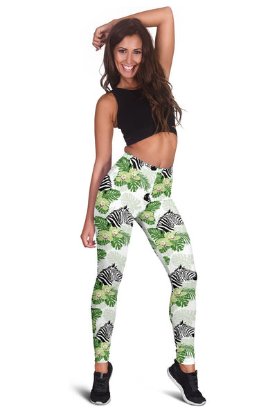 Zebra Head Jungle Women Leggings