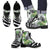 Zebra Tropical Leaves Women & Men Leather Boots