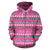 zebra Heart Pink Pattern All Over Zip Up Hoodie