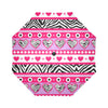zebra Heart Pink Pattern Automatic Foldable Umbrella