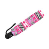 zebra Heart Pink Pattern Automatic Foldable Umbrella