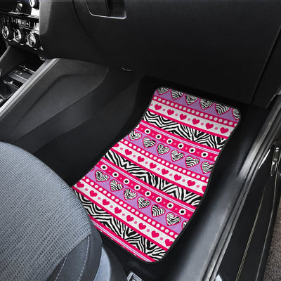 Zebra Heart Pink Pattern Car Floor Mats