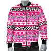 Zebra Heart Pink Pattern Men Casual Bomber Jacket