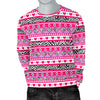 Zebra Heart Pink Pattern Men Crewneck Sweatshirt