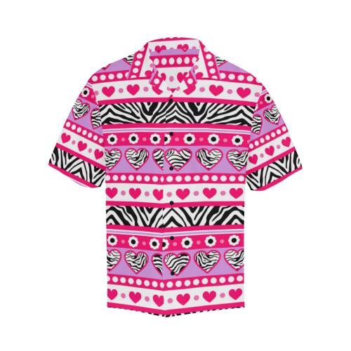zebra Heart Pink Pattern Men Hawaiian Shirt