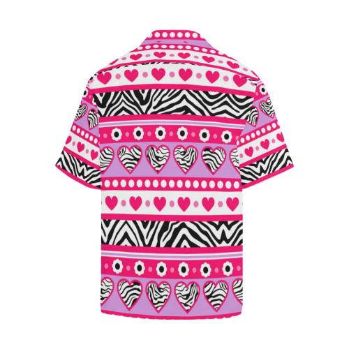 zebra Heart Pink Pattern Men Hawaiian Shirt