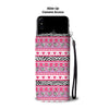 Zebra Heart Pink Pattern Wallet Phone Case