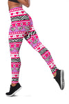 Zebra Heart Pink Pattern Women Leggings