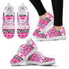 zebra Heart Pink Pattern Women Sneakers