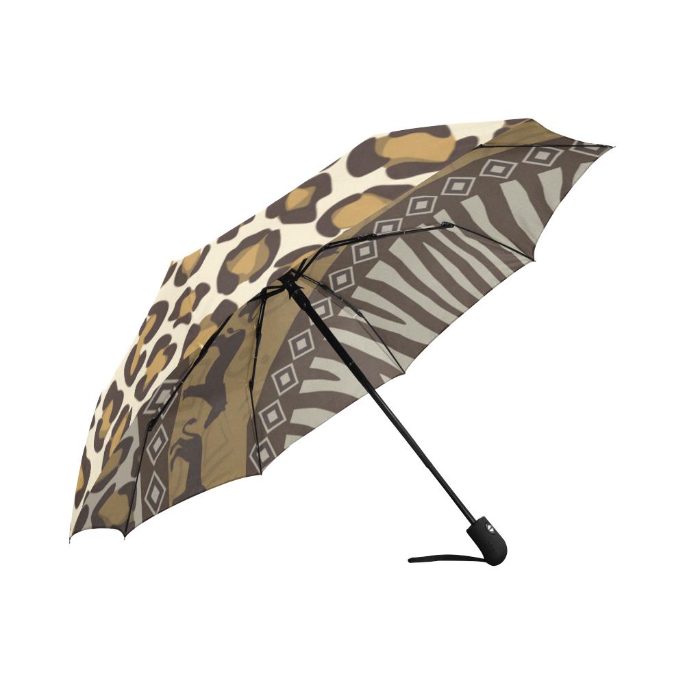 Zebra Leopard Skin Safari Automatic Foldable Umbrella