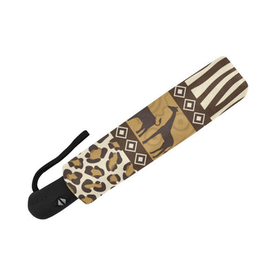 Zebra Leopard Skin Safari Automatic Foldable Umbrella