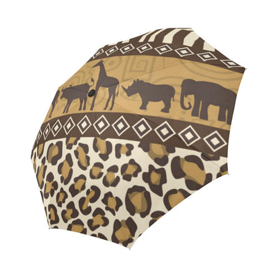 Zebra Leopard Skin Safari Automatic Foldable Umbrella
