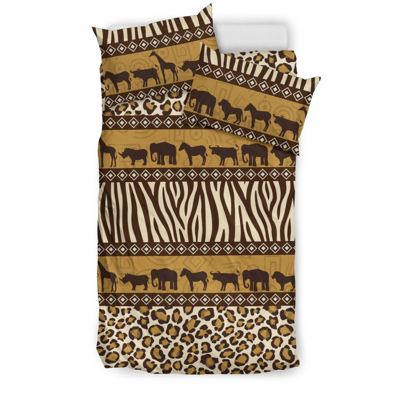 Zebra Leopard Skin Safari Duvet Cover Bedding Set