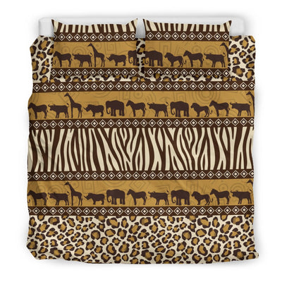 Zebra Leopard Skin Safari Duvet Cover Bedding Set