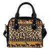 Zebra Leopard Skin Safari Leather Shoulder Handbag