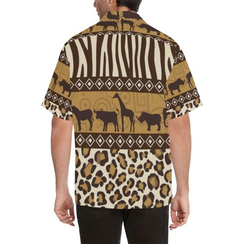 Zebra Leopard Skin Safari Men Hawaiian Shirt