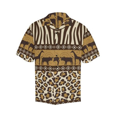 Zebra Leopard Skin Safari Men Hawaiian Shirt