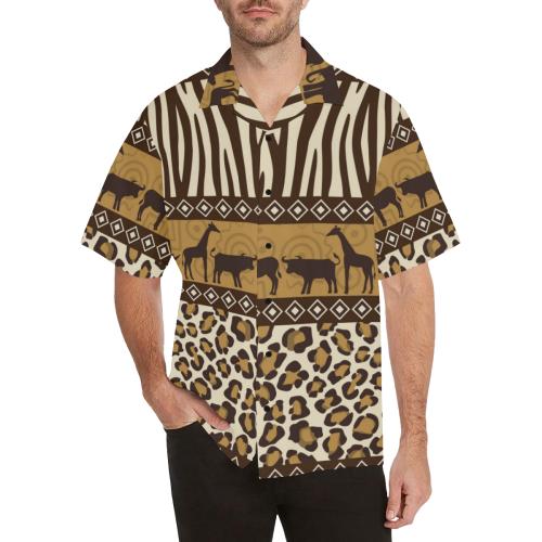 Zebra Leopard Skin Safari Men Hawaiian Shirt