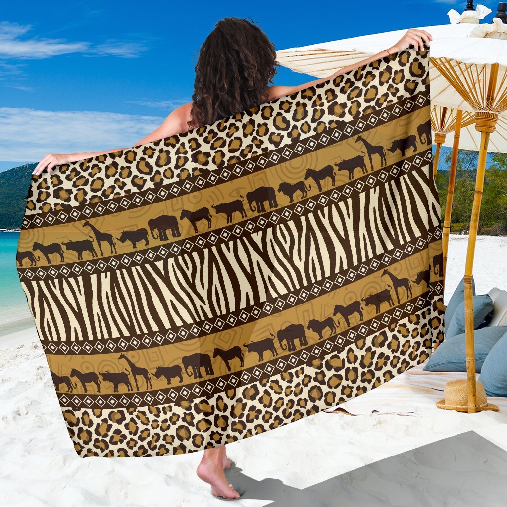 Zebra Leopard Skin Safari Beach Sarong Pareo Wrap