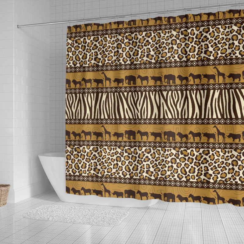 Zebra Leopard Skin Safari Shower Curtain